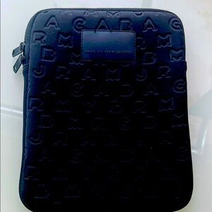 Marc Jacobs Black Tablet Bag with Embossed Design